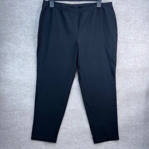 Eileen Fisher Washable Black Knit Pull On Stretch Crepe Ankle Pants Plus Size 1X